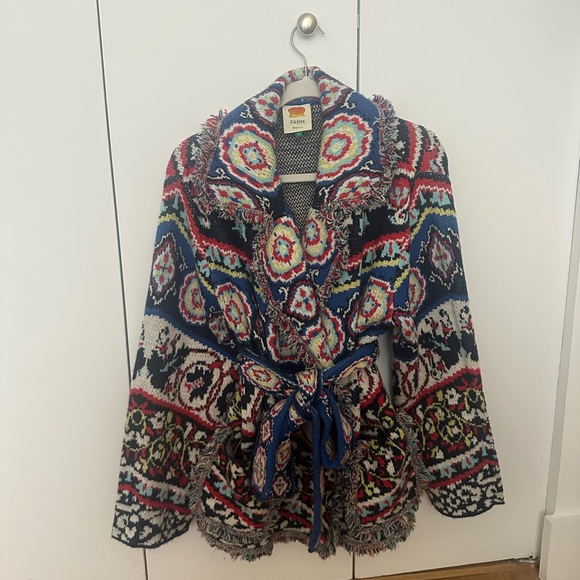 Colorful Alanui Style Patterned Knit Cardigan - Picture 2 of 6